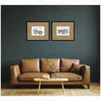 Vintage Postcard Florence & Venice 2 Piece Framed Wall Art Print Set by Teju Reval Brown Mat