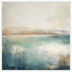 Sylvie Abstract Calming Lake Landscape Framed Canvas by The Creative Bunch Studio