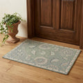 2 X 3 Gray And Blue Wool Floral Hand Tufted Area Rug