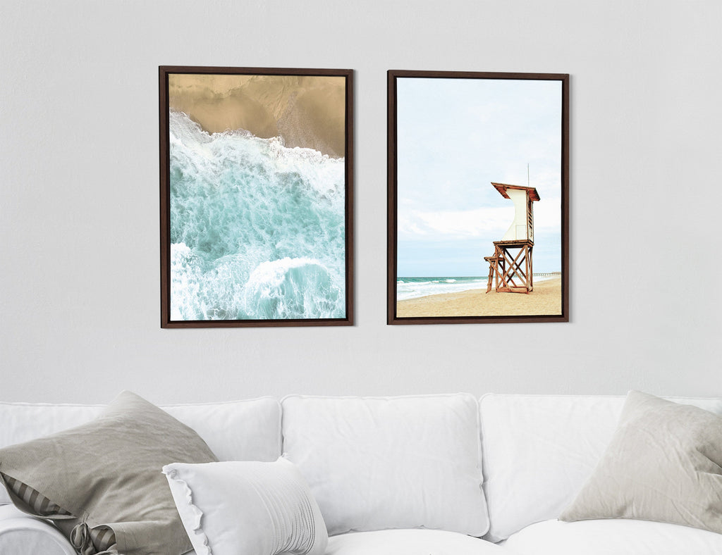 Sylvie Ocean Beach Framed Canvas Set by The Creative Bunch Studio