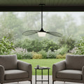 34 Black Aluminum Geometric Wavy LED Dimmable Outdoor Hanging Light