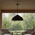 22 Black Aluminum Geometric LED Dimmable Outdoor Pendent Hanging Light