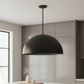 32 Black Aluminum Dome LED Dimmable Outdoor Pendent Hanging Light