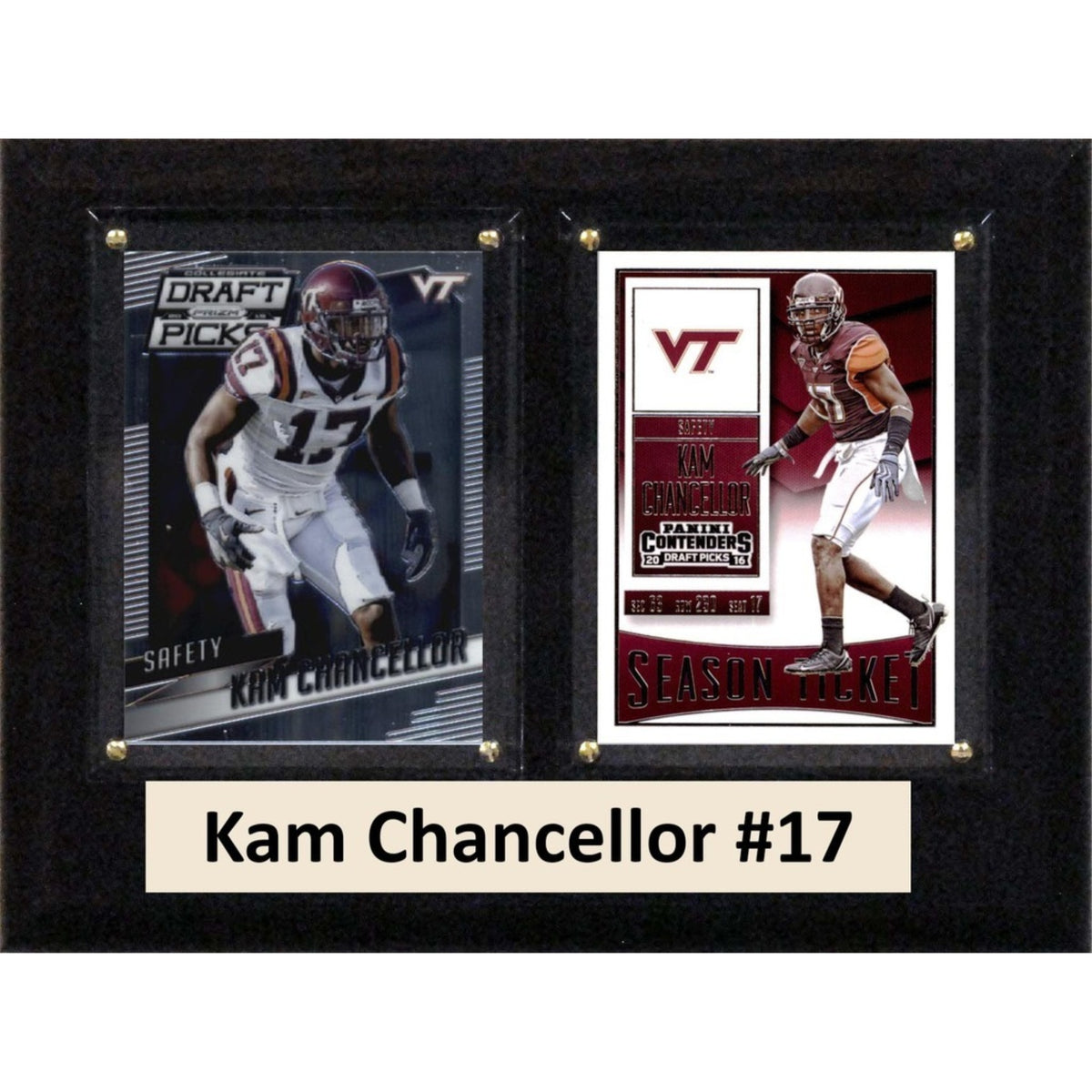 Ncaa 6 Inch X8 Inch  Kam Chancellor Virginia Tech Hokies Two Card Plaque