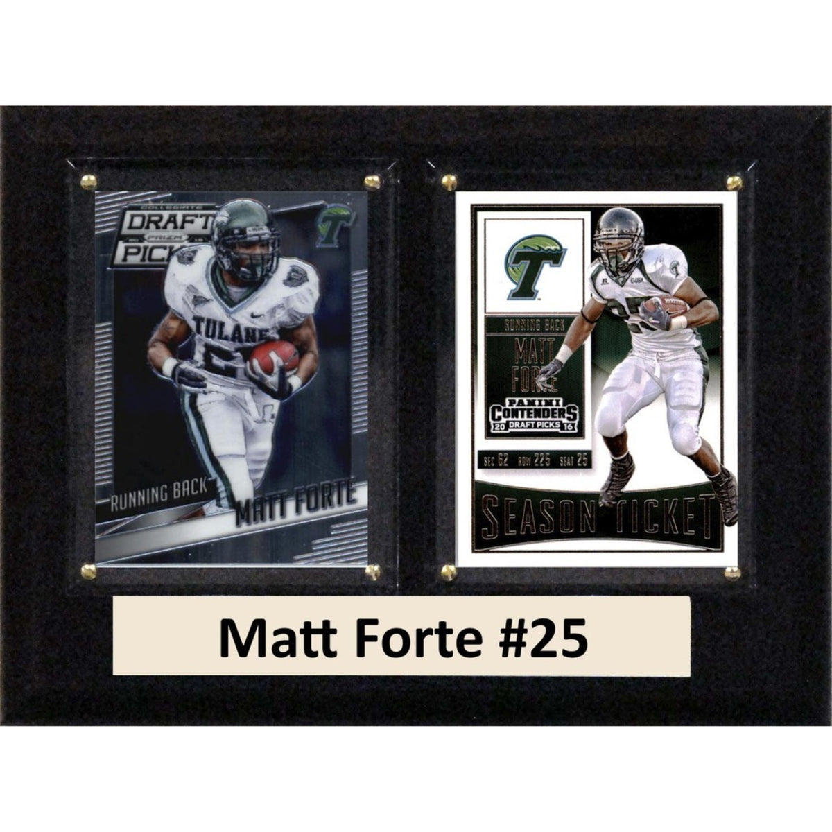 Ncaa 6 Inch X8 Inch  Matt Forte Tulane Green Wave Two Card Plaque
