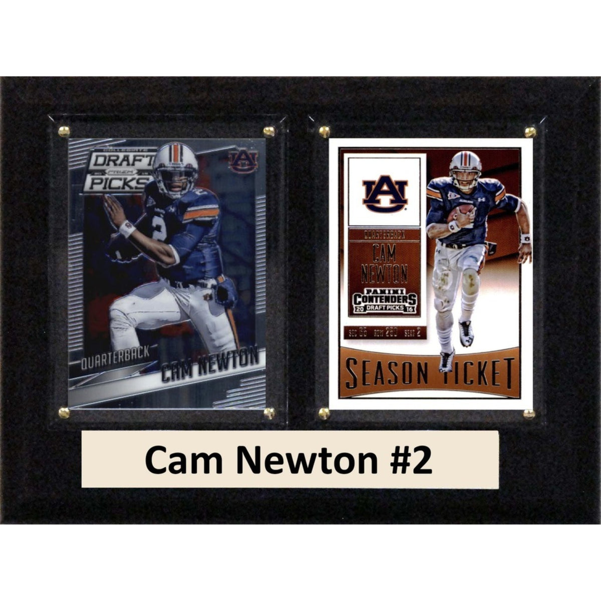Ncaa 6 Inch X8 Inch  Cam Newton Auburn Tigers Two Card Plaque
