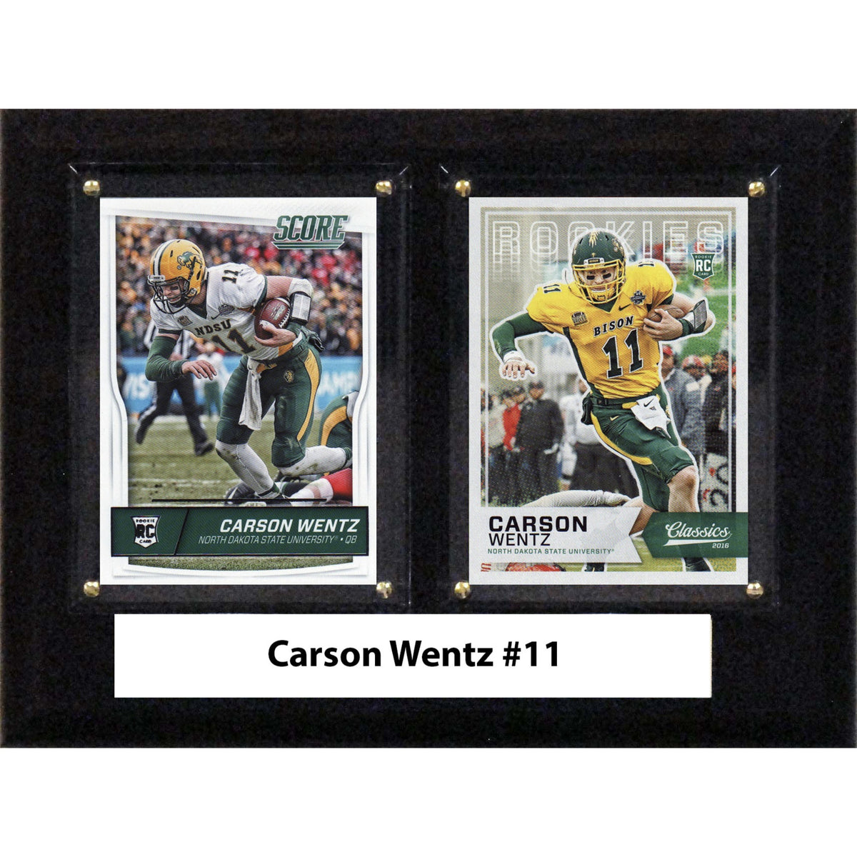 Ncaa 6 Inch X8 Inch  Carson Wentz Norh Dakota State Bison Two Card Plaque
