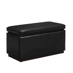 Blanche Rectangle Ottoman Black Pu