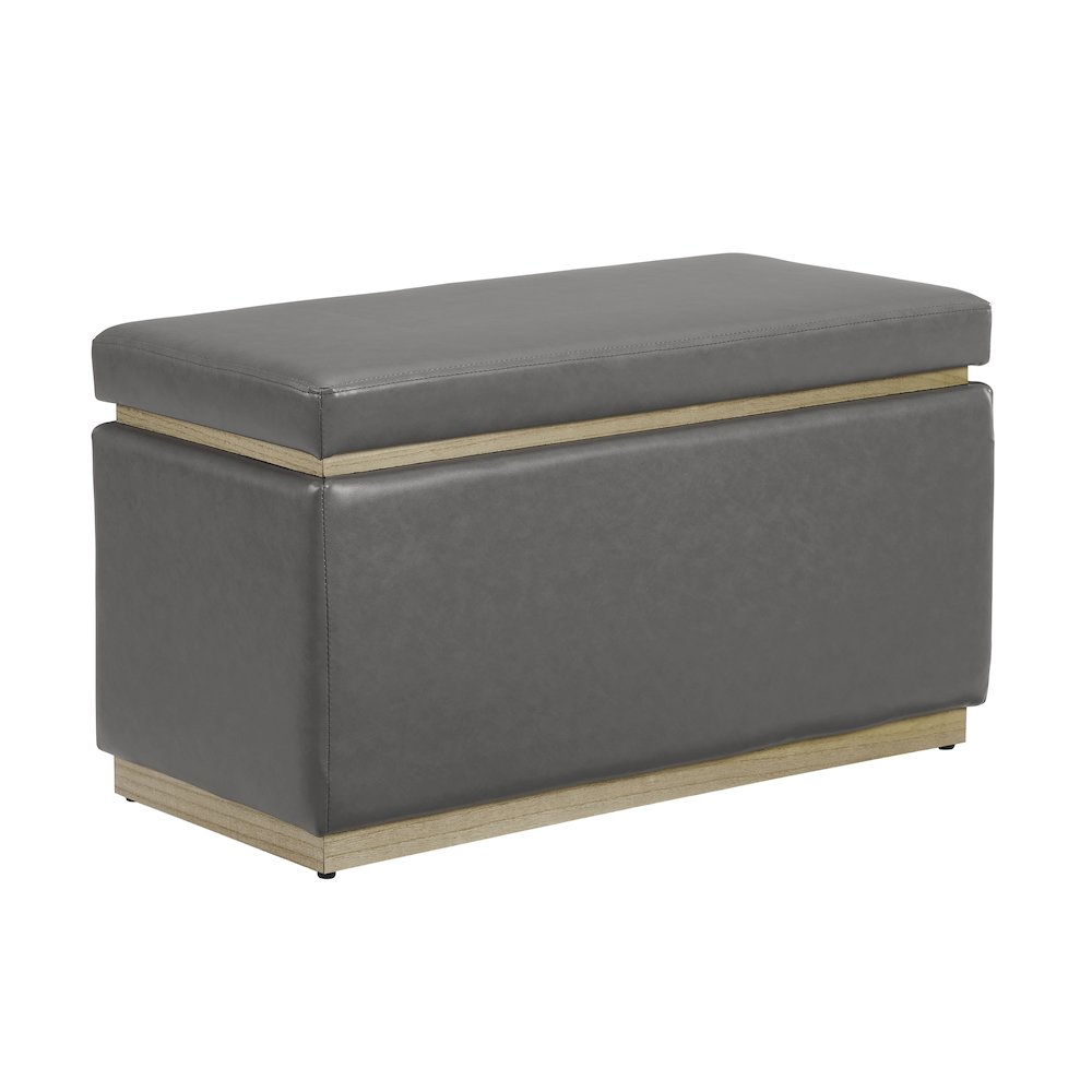 Blanche Rectangle Ottoman Grey Pu