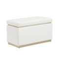 Blanche Rectangle Ottoman White Pu