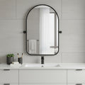 36 Black Metal Arch Framed Accent Mirror