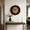 18 Brown Silent Analog Round Wall Clock