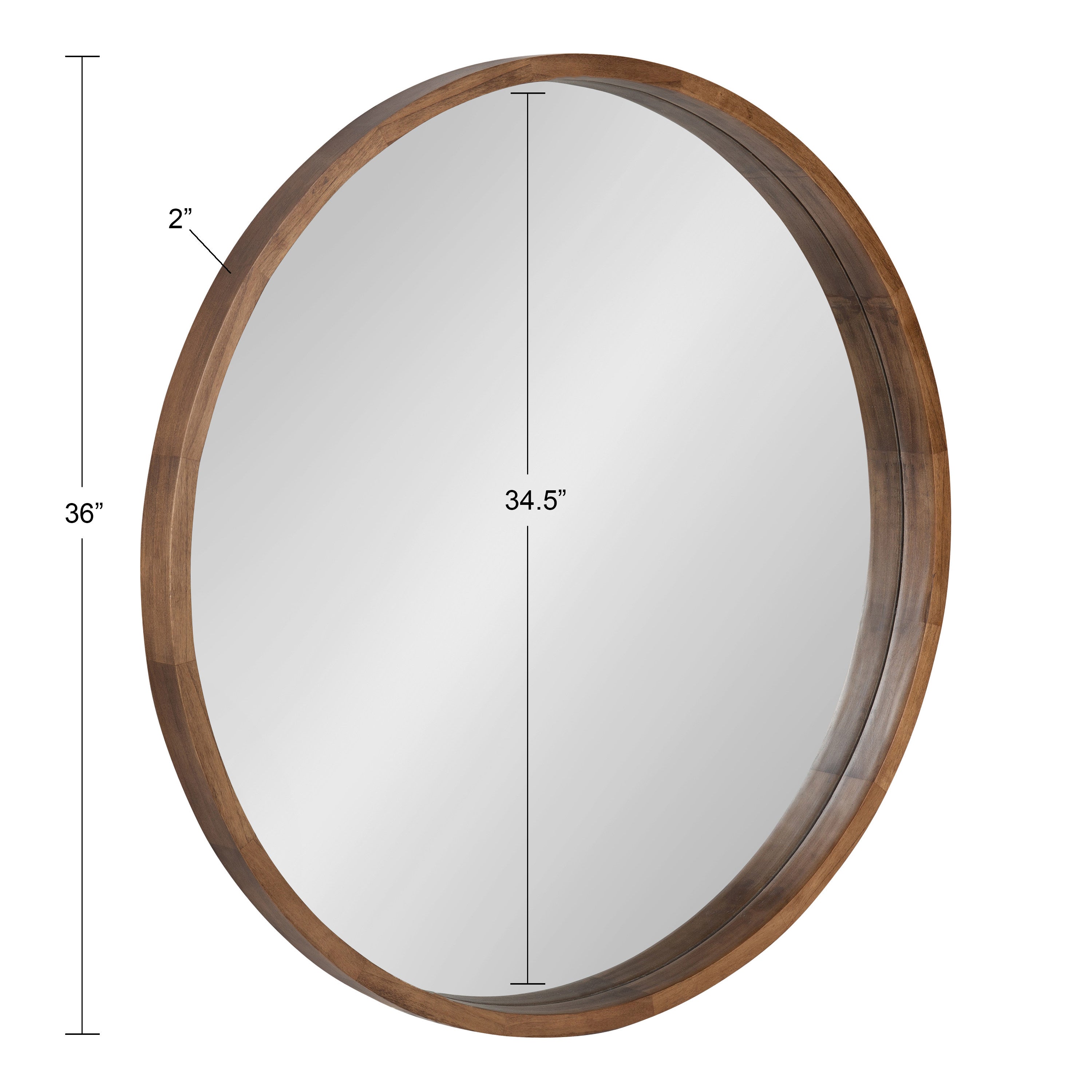 Hutton Round Wood Wall Mirror