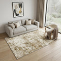 5 X 7 Brown And Ivory Abstract Washable Area Rug
