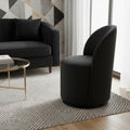 Black Velvet Curved Back Swivel Dining Arm Chair