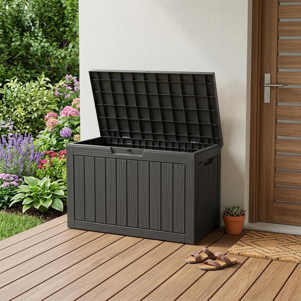 31 Black Polypropylene Water Resistant Deck Box