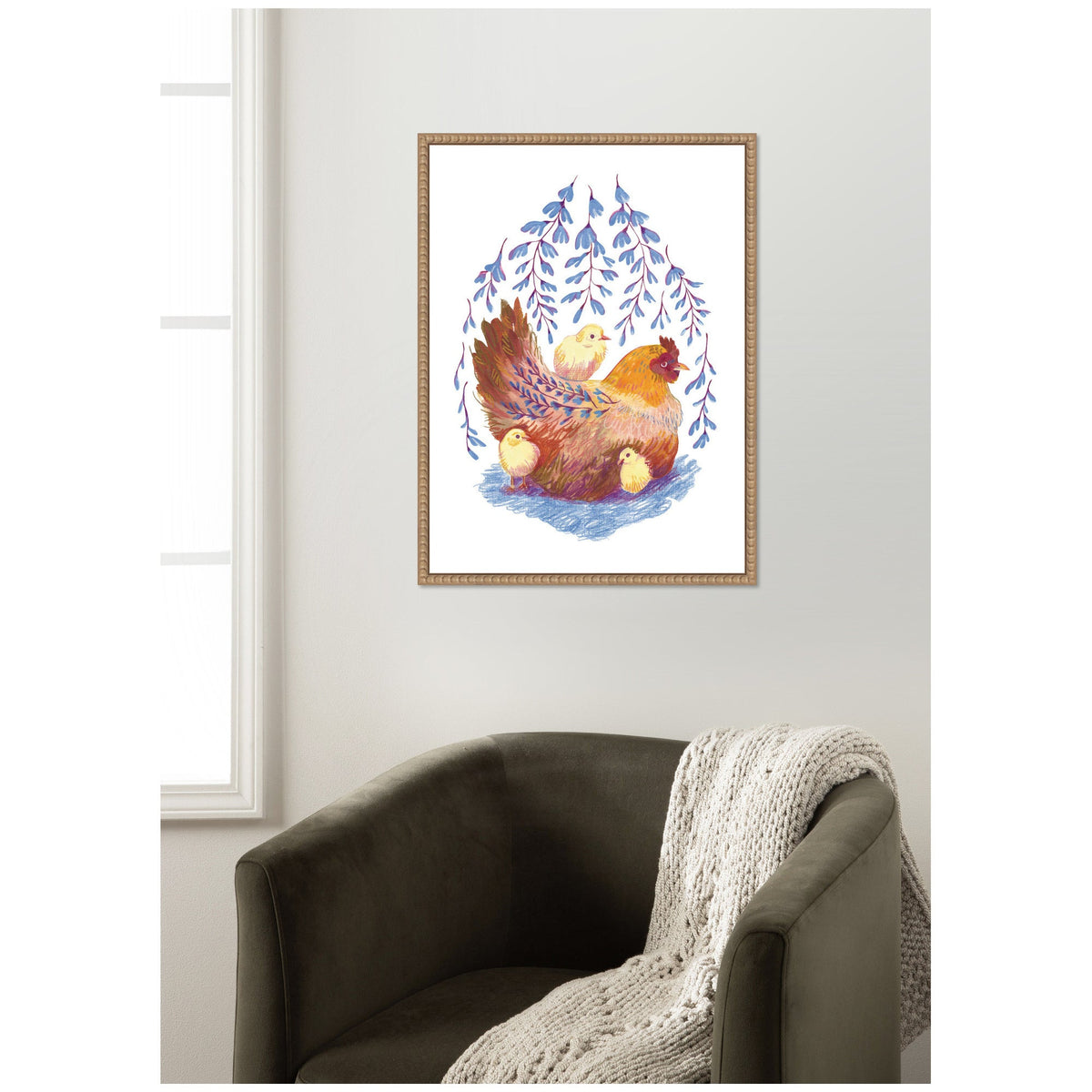 Whisteria Hen by Lucia Gianello Framed Canvas Wall Art Print