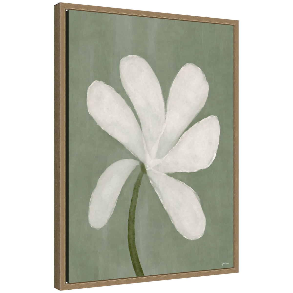 White Floral by Gabrielly Guedes Framed Canvas Wall Art Print