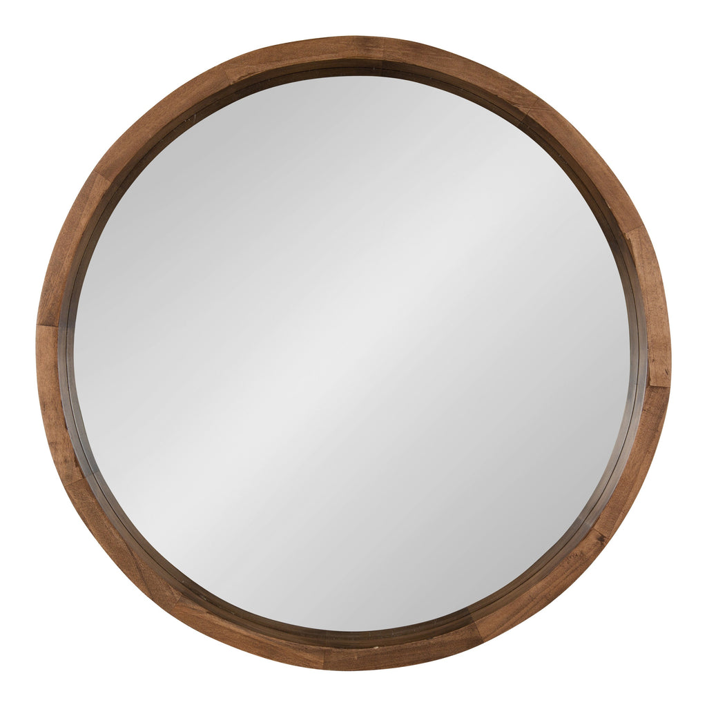 Hutton Round Wood Wall Mirror