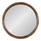 Hutton Round Wood Wall Mirror