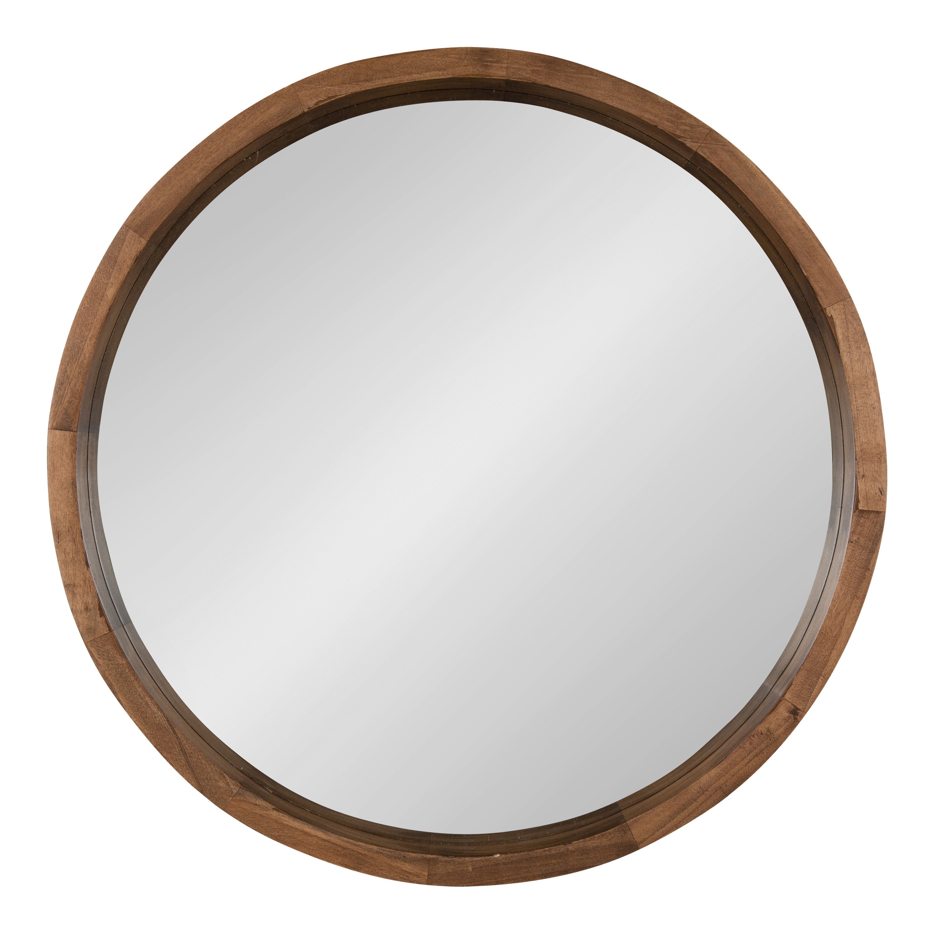 Hutton Round Wood Wall Mirror