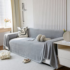 Chenille Thickened Solid Couch Blanket Throws, Reversible Couch Covers for Sectional Couches