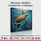Turtle In Seagrass Coastal Wall Art