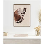 Sylvie Retro Butterfly Watercolor Diptych Neutral Burlap Right Framed Canvas by The Creative Bunch Studio