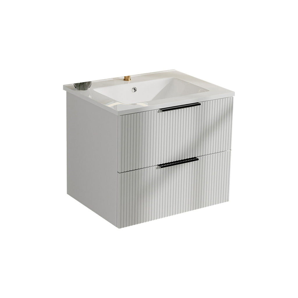 Modern Wall Mounted Floating Bathroom Vanity With Sink And Drawers