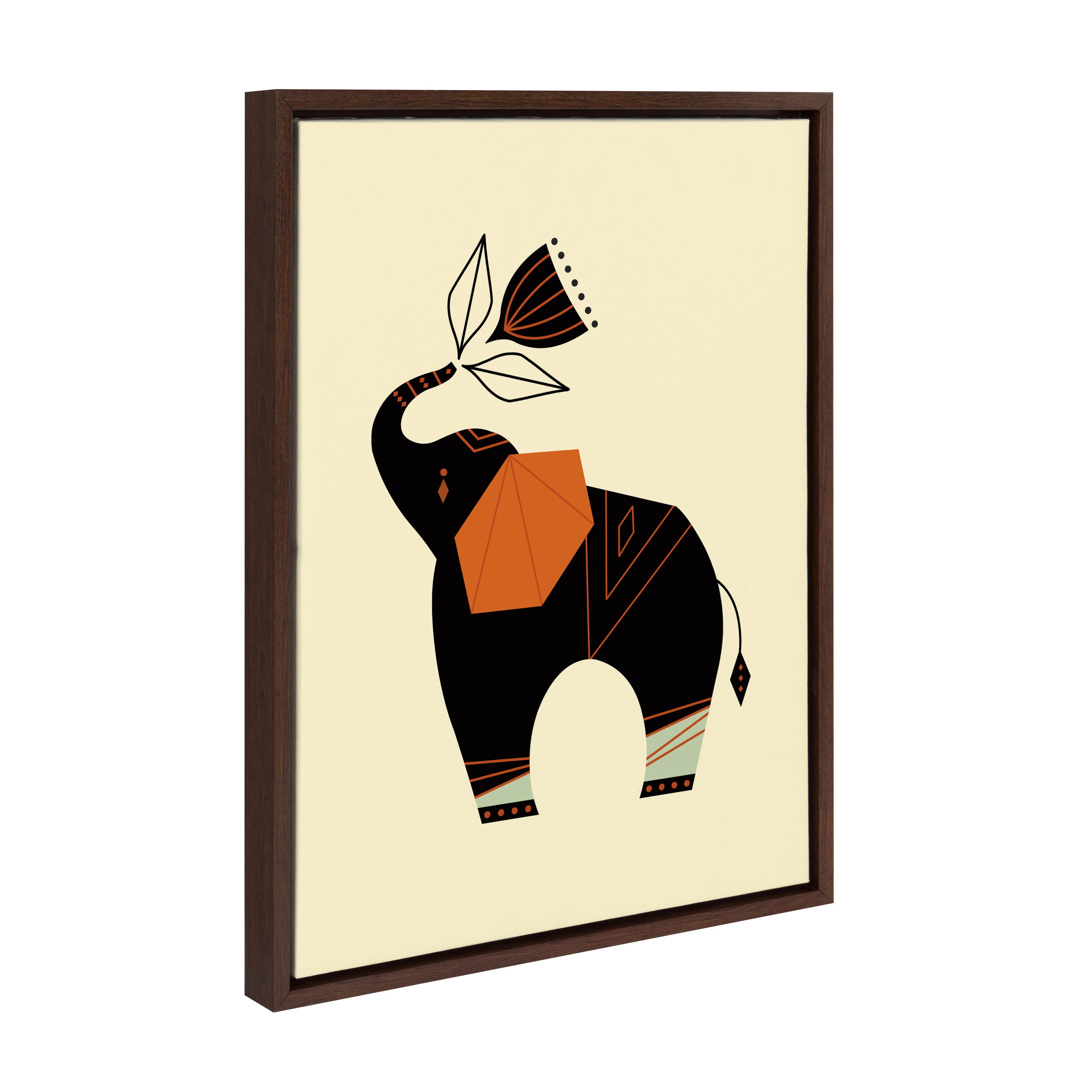 Sylvie Modern Elephant Framed Canvas by Amber Leaders Designs