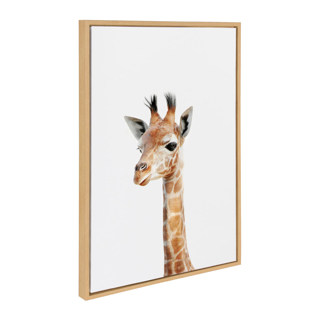 Sylvie Baby Giraffe Framed Canvas by Amy Peterson