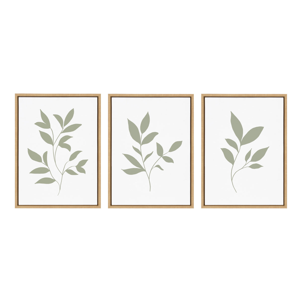 Sylvie Modern Sage Green Botanical Outdoor Nature Print 1, 2 and 3 Framed Canvas by The Creative Bunch Studio
