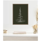 Sylvie Framed Canvas Minimalist Evergreen Trees Sketch 2 Green by The Creative Bunch Studio
