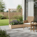 59 X 43 Light Brown Resin Rectangular Planter Box