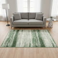 5 X 7 Green And Ivory Abstract Washable Area Rug