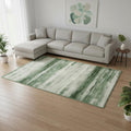8 X 10 Green And Ivory Abstract Washable Area Rug