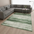 9 X 12 Green And Ivory Abstract Washable Area Rug