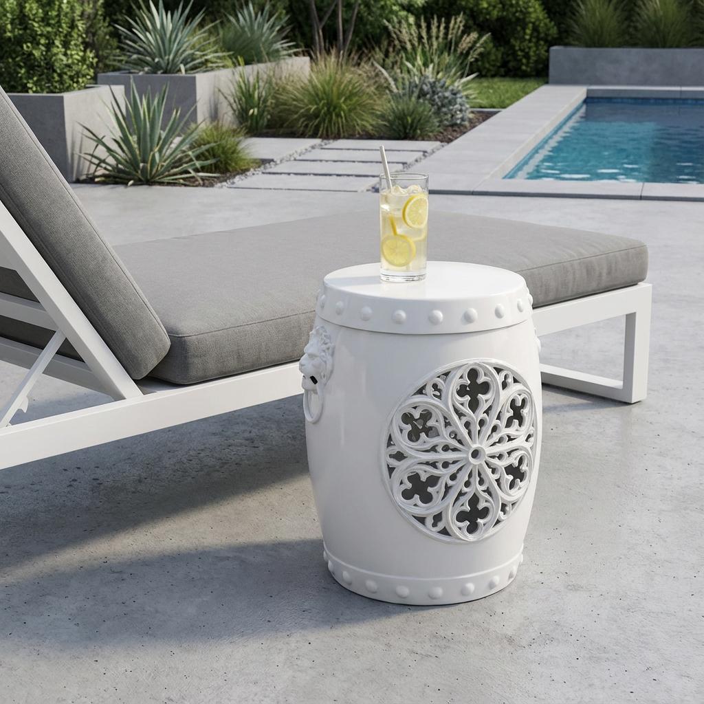 16 White Heavy Duty Plastic Outdoor Accent Chair
