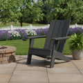 35 Black Faux Wood Heavy Duty Plastic Outdoor Adirondack Chair
