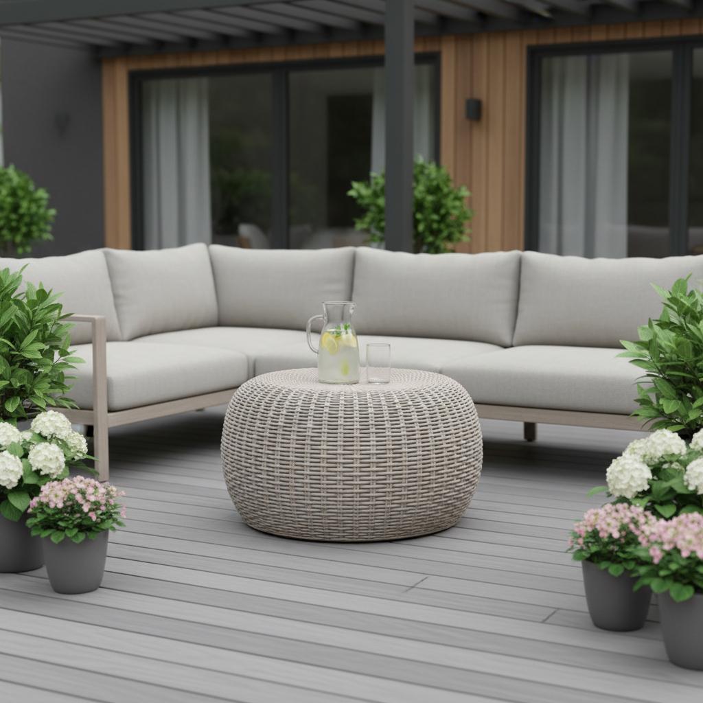 22 Light Brown Woven Heavy Duty Plastic Outdoor Accent Chair