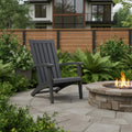 33 Black Faux Wood Heavy Duty Plastic Outdoor Adirondack Chair