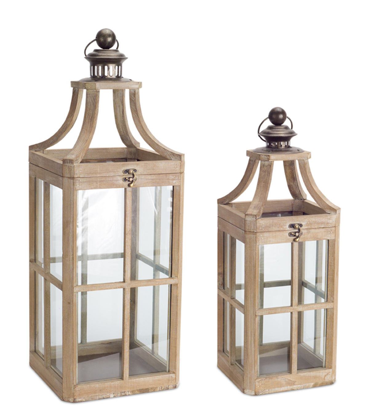 Wooden Lantern (Set Of 2)