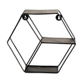 10 Black Matte Hexagon Wall Shelf