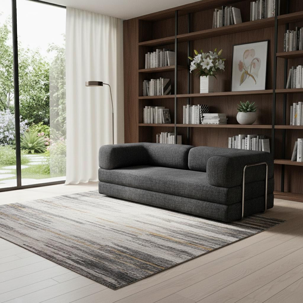82 Gray Chenille Convertible Futon Sleeper Sofa