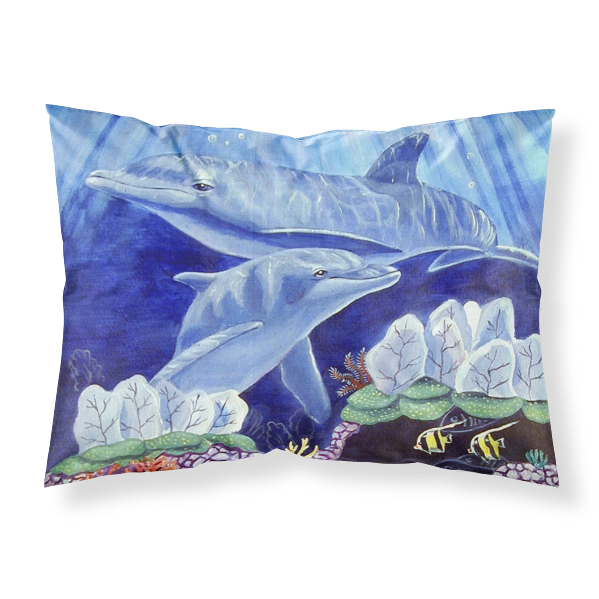 'Caroline'S Treasures 7080Pillowcase Dolphin Under The Sea Moisture Wicking Fabric Standard Pillowcase, Large, Multicolor'