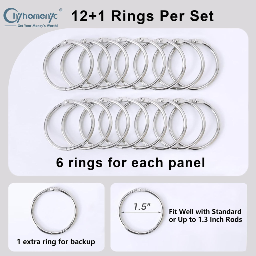 Chyhomenyc Curtain Liners With 13 Rings, Blackout Curtain Liner For 54 Inch Curtains, Each 40'' Wx50 L, 2 Liners Per Set With 13