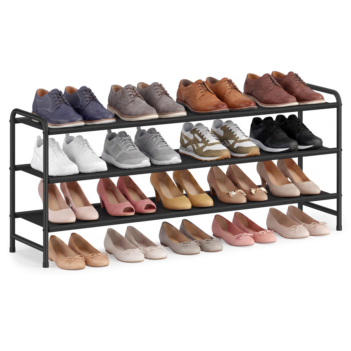 SONGMICS Long Shoe Rack, 3Tier Shoe Organizer, Holds up to 20 Pairs