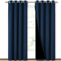 NICETOWN Moroccan Blue Full Shade Curtain Panels, Pair of Energy Smart & Noise Blocking Out Blackout Drapes for Dining Room Wind