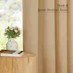 Nicetown Semi Sheer Linen Burlap Curtains For Farmhouse, Grommet Semi Sheer Balance Privacy Added With Light Filtering Vertical Drapes For Bedroom/Living Room, W55 X L90, 2 Panels