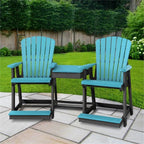 American Furniture Classics Counter Height Settee Table Combo, Aruba Blue and Black